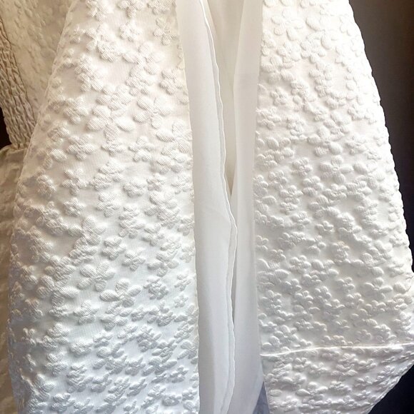 Revolve NWOT Amanda Uprichard White Satin Jacquard Mabel Fit + Flare Dress - Picture 11 of 11